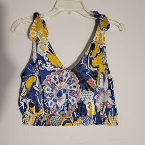 Intimately Free People Weekend In Montauk Crop Top Tie Straps Floral Size M